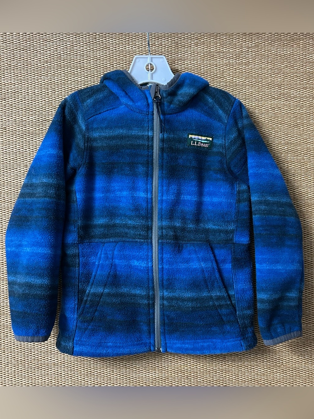 LL Bean Jacket Kids M 5-6 Blue Ombré  Fleece